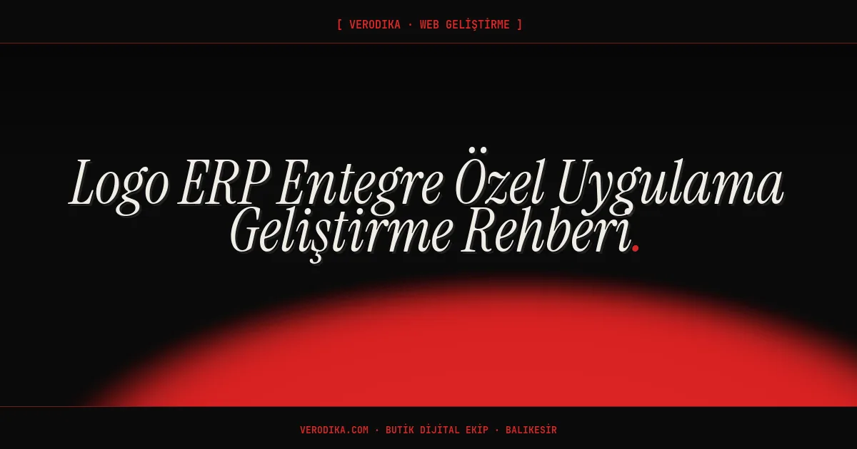 Logo ERP Entegre Özel Uygulama Geliştirme Rehberi