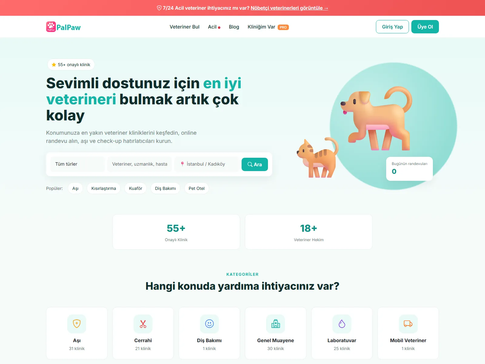 PalPaw Veteriner Randevu Platformu vaka çalışması görseli
